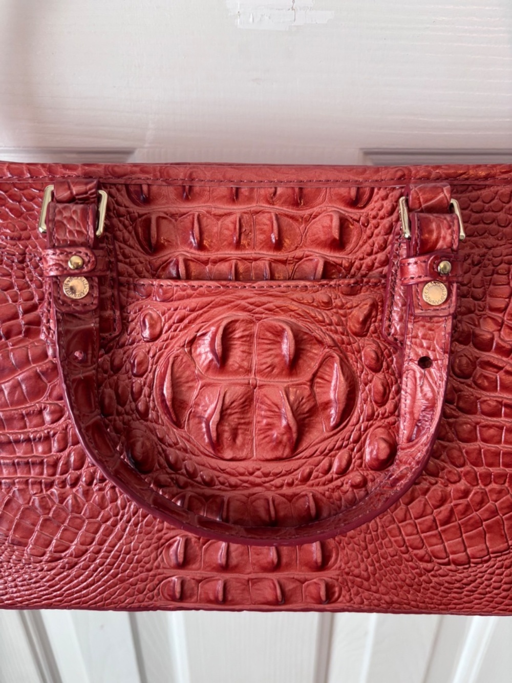 EUC Brahmin Melbourne Satchel and Matching Wallet in Beautiful Pecan - Picture 4 of 16
